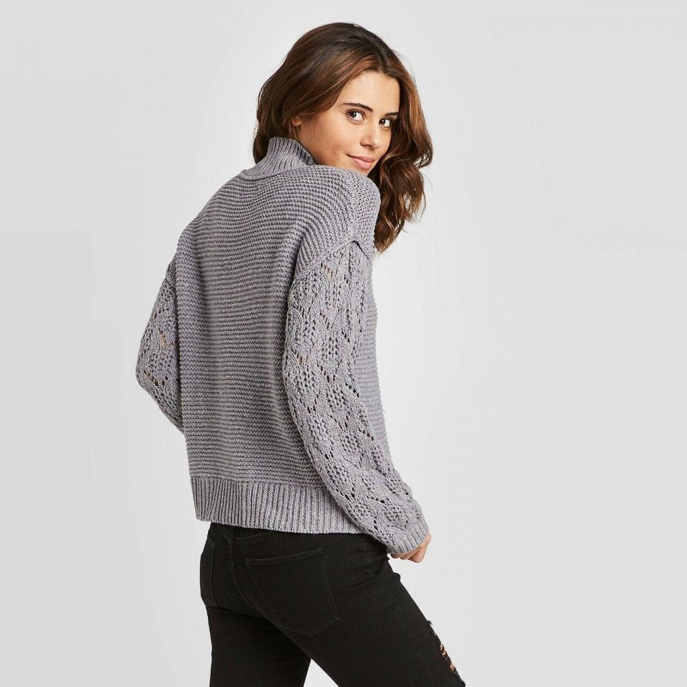 NWT Chunky Turtleneck Sweater Large Purple - Picture 2 of 7